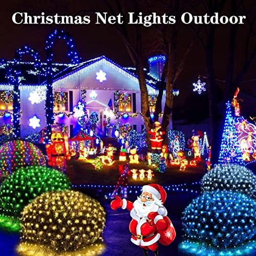 360LED Net Lights, 21ft x 5ft Connectable Christmas Mesh Lights with Timer & 8 Lighting Modes, Waterproof Outdoor Bush String Light for Halloween Xmas Tree Holiday Party Garden Hedge Patio - Blue