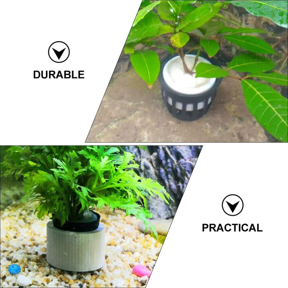 balacoo 10 Sets Aquarium Planting Rings and Cottons Fish Tank Planting Cups Hydroponic Bucket Water Tank Plants Fixed