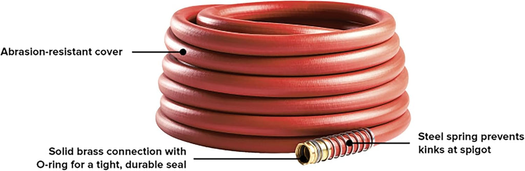 Gilmour Pro Commercial 3/4" x 75' Heavy Duty Water Hose, Durable and Kink Resistant 75 ft Garden Hose | 400 PSI burst