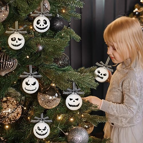 Leyndo 36 Pcs Halloween Ghost Face Ball Ornaments for Tree Party Decor