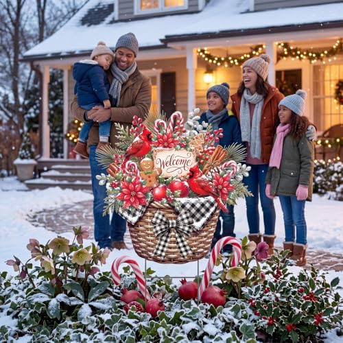 Amyhill Christmas Decorations Outdoor Candy Cane Metal Yard Stakes