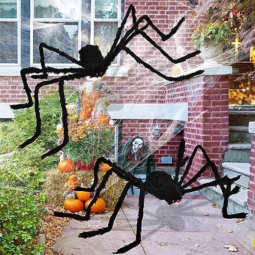 Halloween Decorations Outdoor Giant Spider: 6.5 FT Scary Large Spider Decor