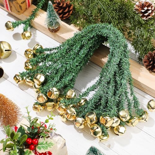 25 Pcs 20 Inch Christmas Garland Ties for Banister Bells, Gold