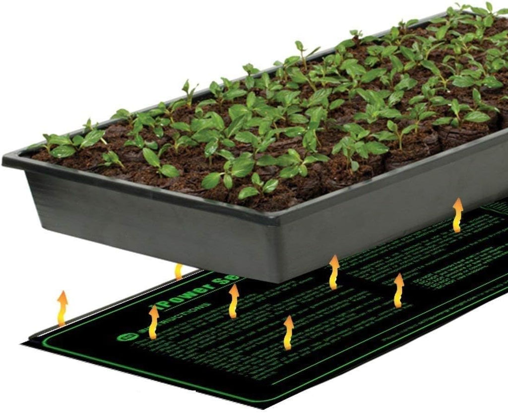 iPower 2 Pack 10" x 20" Warm Hydroponic Seedling Heat Mat and Digital Thermostat Control Combo Set for Plant