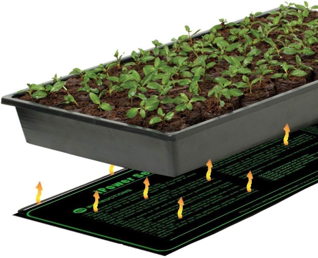 iPower 2 Pack 10" x 20" Warm Hydroponic Seedling Heat Mat and Digital Thermostat Control Combo Set for Plant