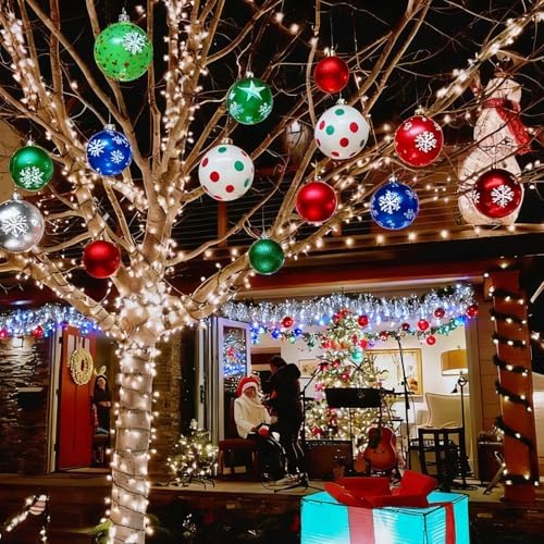 9'' Inflatable Christmas Ornaments Balls, Holiday Party Decorations