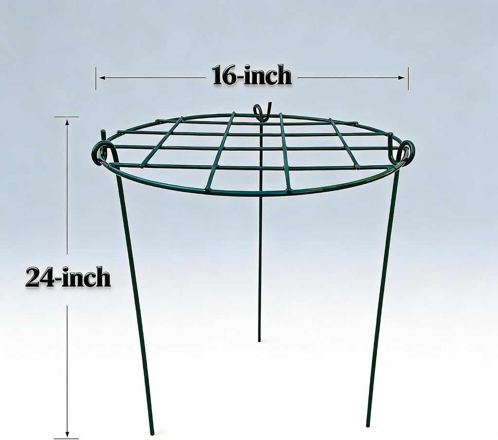 MTB Supply 5 Pack 16 x 24 inch Peony Cages,Grow Through Plant Support Stakes, Flower Support Hoops Heavy Plants Brace