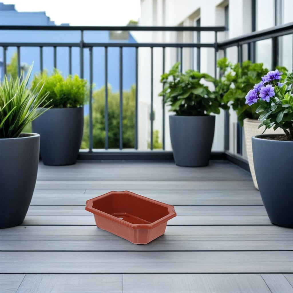 DOITOOL Rectangular Planter Bonsai Training Pot 10PCS Plastic Flower Plant Growing Pot Nursery s with Drainage Hole for