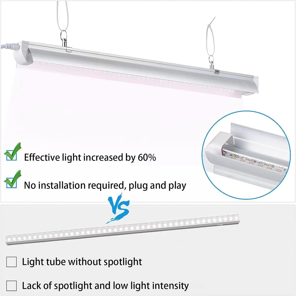 Grow Light, 2ft T8,100W(4 x 25W, 600W Equivalent), Super Bright, Full Spectrum Sunlight Plant Light, LED Grow Light
