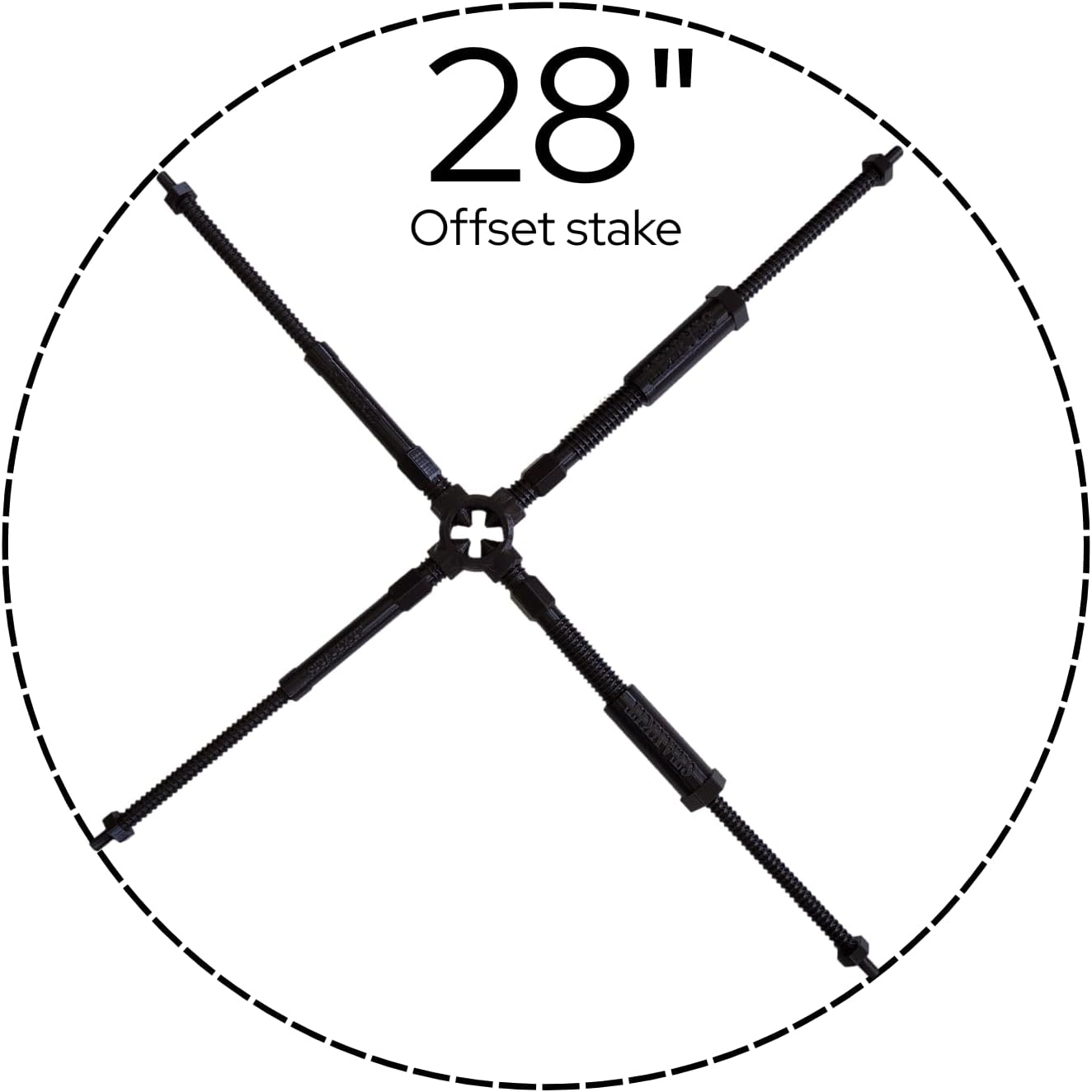 Adjustable Plant Stake Support Holder Brace for Potted Plants (XL). Adjusts from 16" to 26". Fits Stakes up to 1.25" in