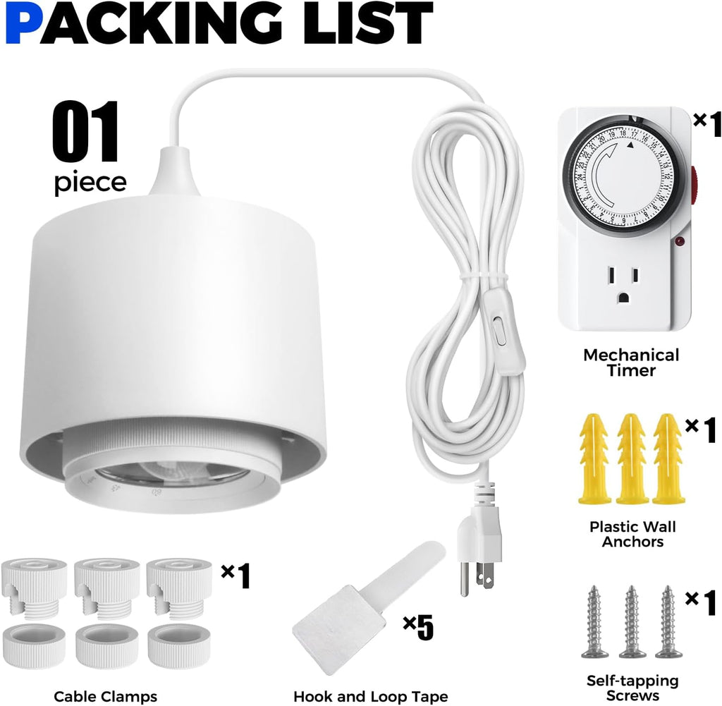 Barrina TR40 Hanging Plant Lights for Indoor Plant, 40W 5000K Full Spectrum | Adjustable Beam Angle (15°-60°), High