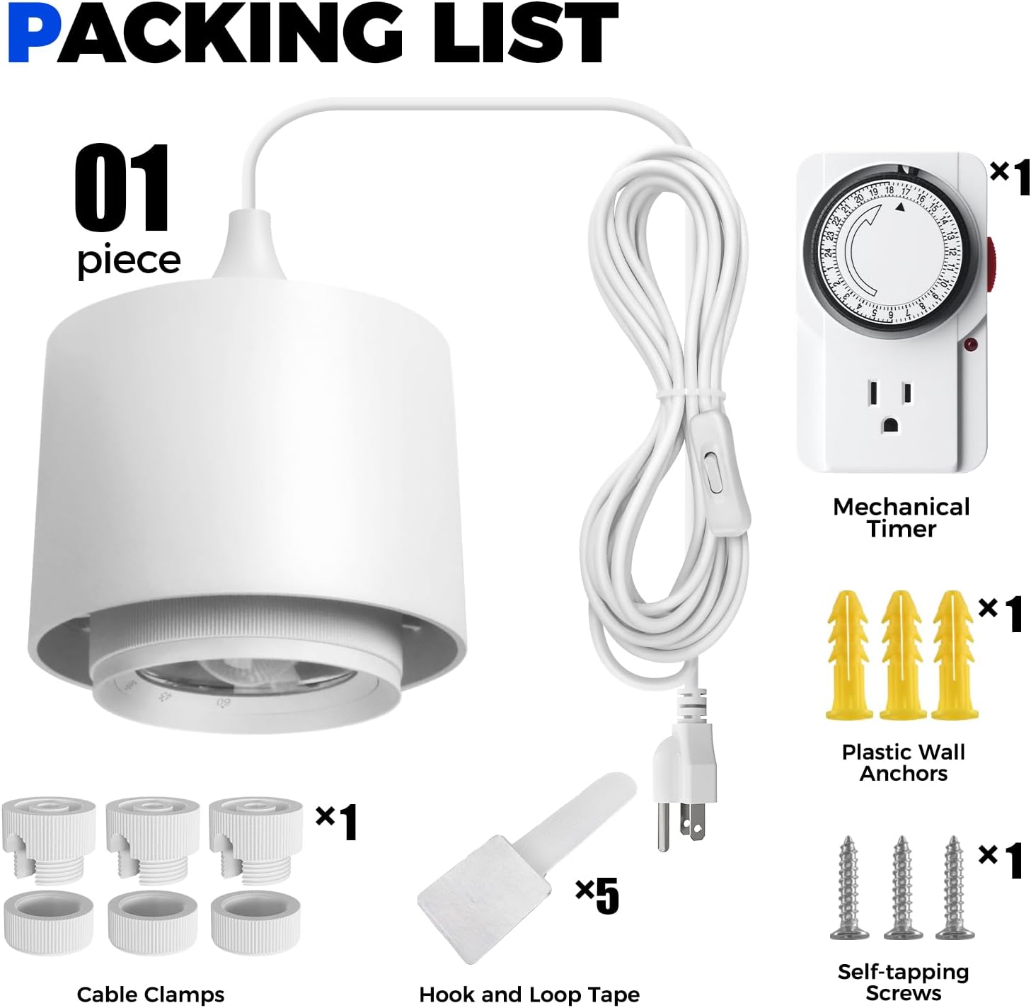 Barrina TR40 Hanging Plant Lights for Indoor Plant, 40W 5000K Full Spectrum | Adjustable Beam Angle (15°-60°), High