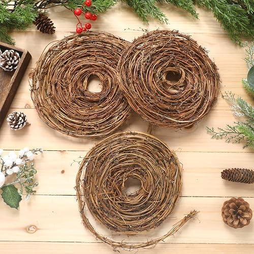 Janinka 6 Pcs 15 Feet Grapevine Garland Natural Twig Vine Wreath for Craft