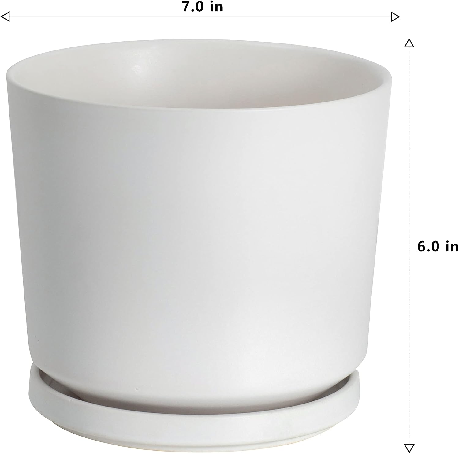 Ekirlin 7 inch Plant Pots,Ceramic Flower Planters Indoor,Modern Succulents Containers with Drain Hole Saucer,Decorate