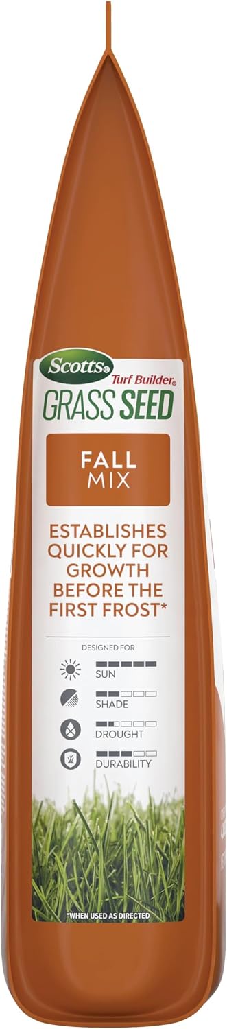 Scotts Turf Builder Grass Seed Fall Mix, 5.6 lbs. | Grass Seed Plus Lawn Fertilizer and Soil Improver, Covers Up To