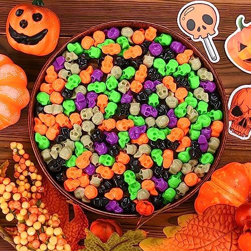 100Pcs Halloween Mini Plastic Skull Heads