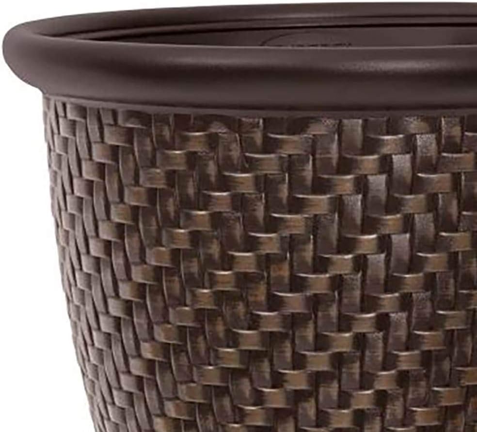 Suncast 18" x 16.5" Resin Planter - Lightweight Contemporary Flower Pot for Plants - Indoor and Outdoor Use, Home
