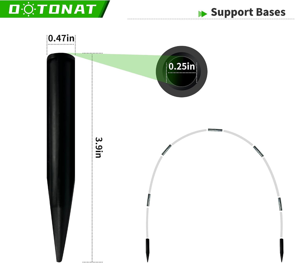 Garden Hoops for Raised Beds- Rust Free Fiberglass Frame Plant Hoops with Support Bases -Greenhouse Hoops Grow Tunnel