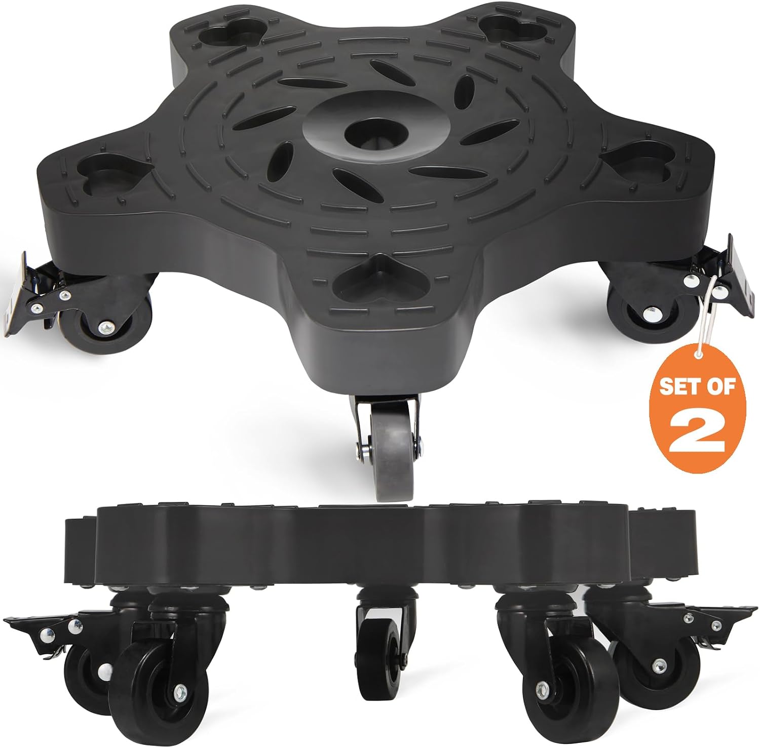 2Packs 14in Plant Caddy with Wheels - 14inch Indoor Outdoor Plant Stand No Assembly Required Flowerpot Down Under Plant