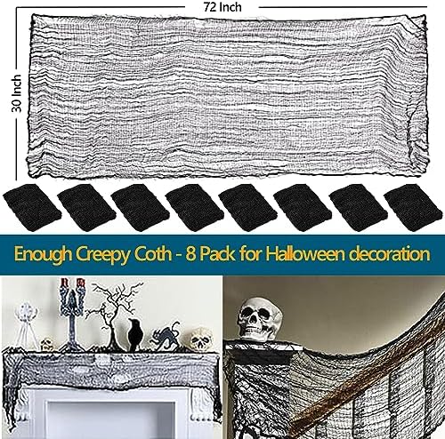 8Pcs Halloween Creepy Cloth Spooky Gauze Fabric Tapestry Decorations