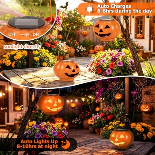 Halloween Decorations Outdoor Solar Lights Weatherproof Decor Lanterns