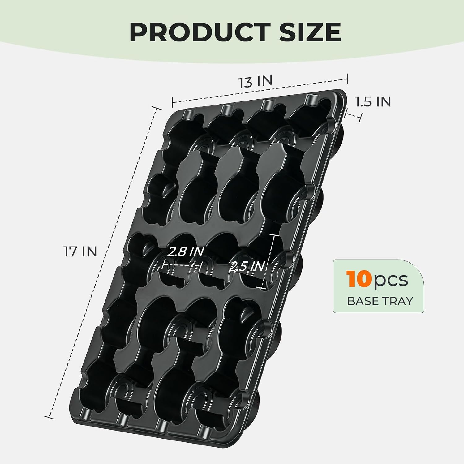 10 Pack 20 Cell Seed Starter Trays Compatible with 3 Inch Pots | 10 reusable trays offer 200 total cells and reinforced