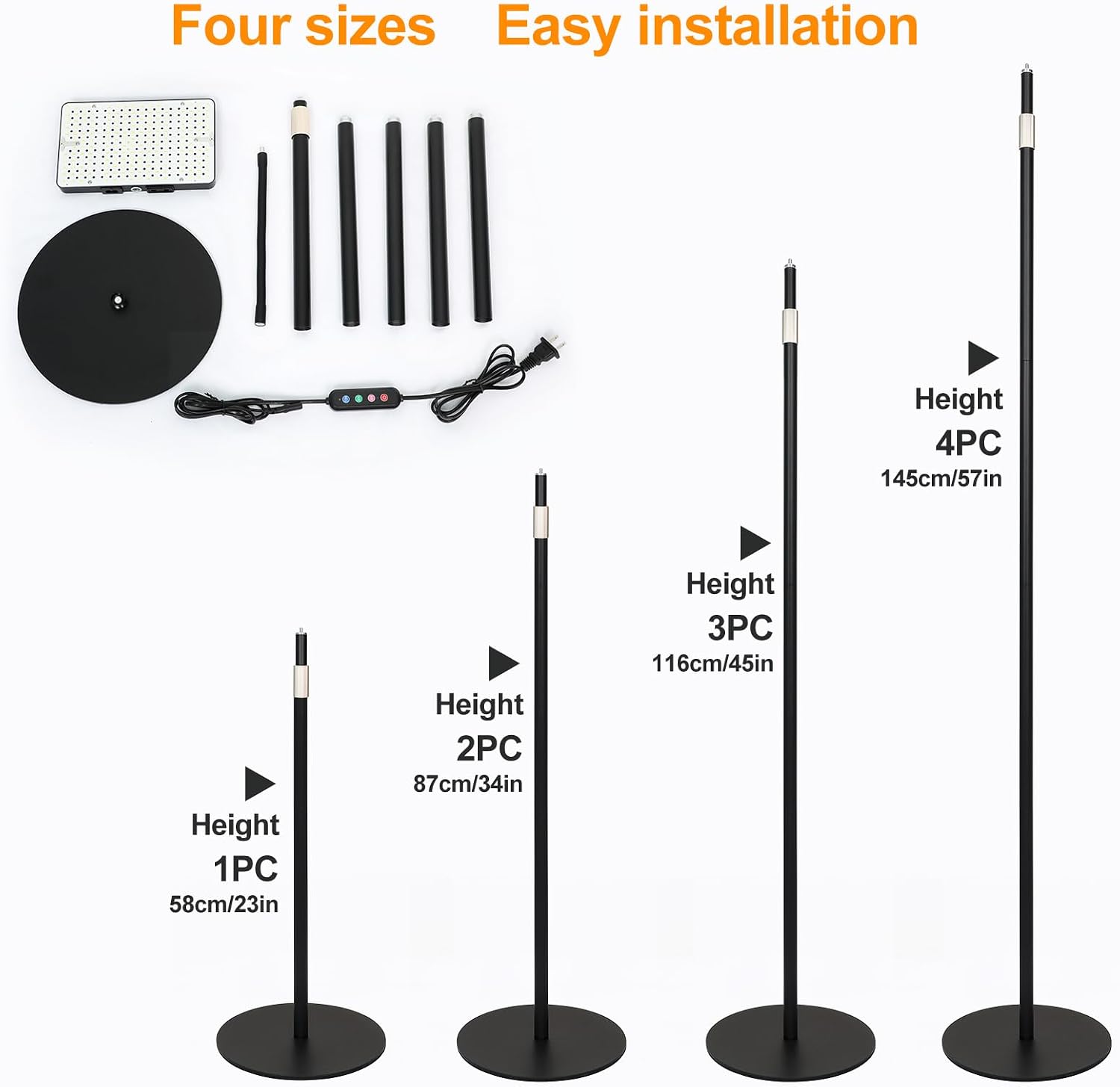 FECiDA 2026 Floor Lamp Grow Light, Standing Grow Lights with Stable Round Base for Tall Indoor Plants, Bonsai Tree