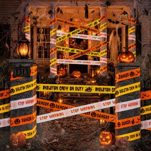 SWRT 3 Pack Halloween Decorations Caution Tape, 3 in x 30 Ft (Total 90 Ft)