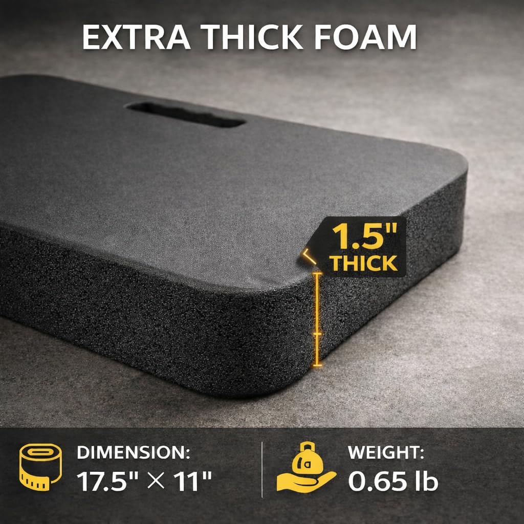 Gardzen 3 Pack Extra Thick Kneeling Pad for Gardening Work | 1.5 Inch Soft NBR Foam Knee Cushion Bathing Baby, Large