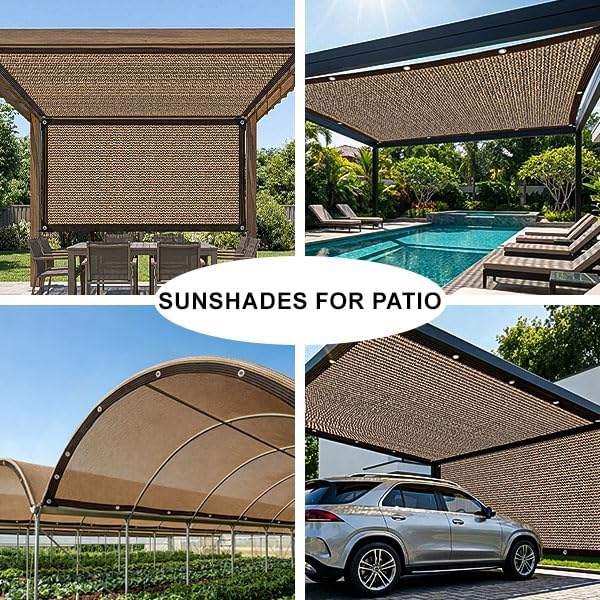 Cloth Shade Cloth with Grommets 70% Shade Cloth 10x20ft, Breathable HDPE Mesh Sun Shade for Garden Greenhouse UV