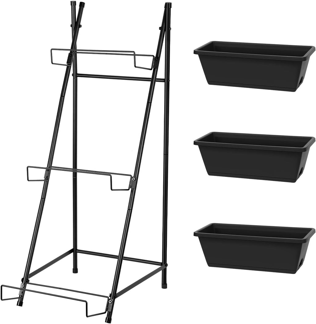 3 Tier Vertical Garden Planter Small Raised Garden Bed Freestanding Plastic Raised Planter Boxes Herb Planter Stand