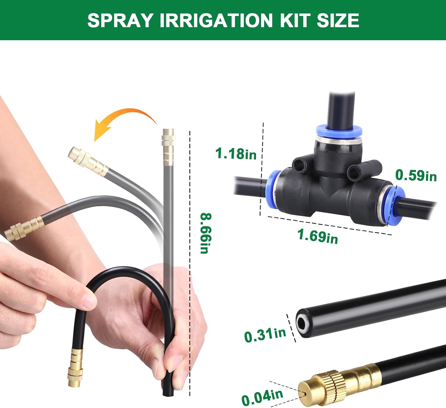 Drip Irrigation System, 2026-Upgrade 100Ft 1/4" Garden Watering System with 24 Pcs 360° Adjustable Copper Nozzles, DIY