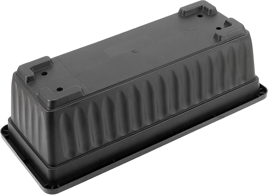 JOIKIT 17 Inches Black Plastic Planter Box, 6 Packs, Good Drainage, Indoor Outdoor Usage, for Garden, Windowsill