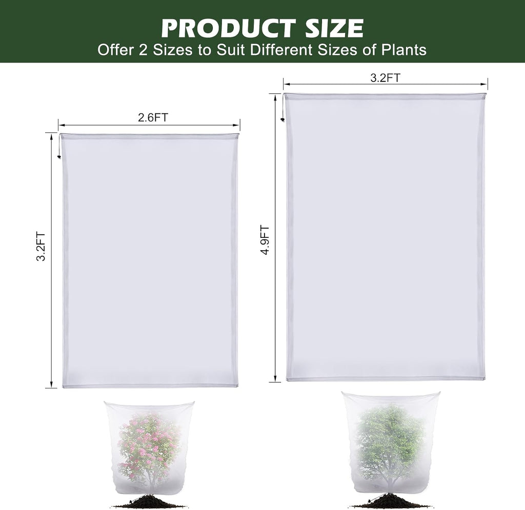 CHANGE MOORE Insect Bird Mesh Netting for Garden, Fruit Protection Bags with Drawstring, 3.2 Ft x 2.6 Ft Perfect for