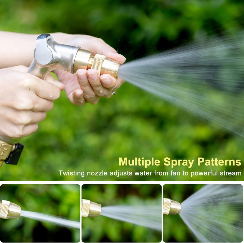FANHAO 100% Metal Thumb Control Adjustable Hose Nozzle, High Pressure | Zinc Alloy Rustproof Garden Hose Sprayer Heavy