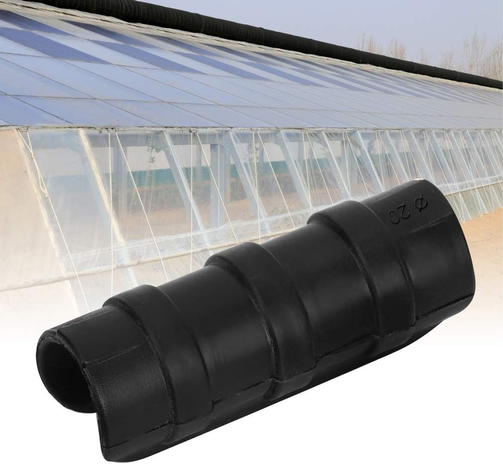 Acouto for 1/2 Inch Pvce Ewchshausps 50PCS Black Greenhouse Frame Pipe Tube and Film Clip Clamp Connector Kit Garden