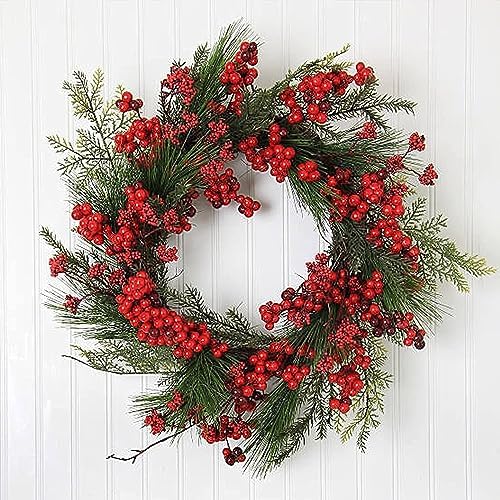 GREENTIME 8 Pack Artificial Red Berry Stems for Christmas Tree Decorations