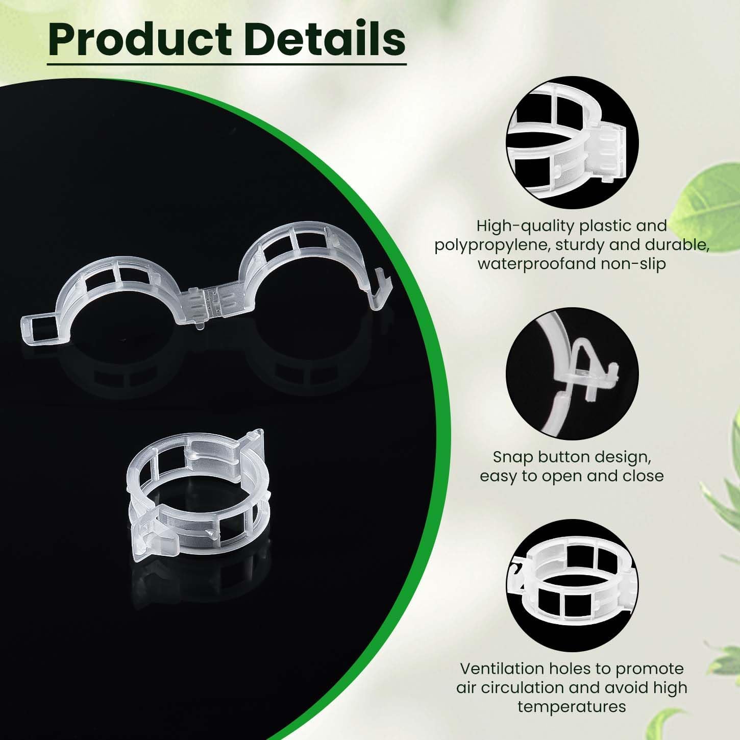 600pcs Plastic Plant Clips Reusable Garden Clips,Secured Plant Clips for Trellis&Vine Support Tomato Clips for Climbing