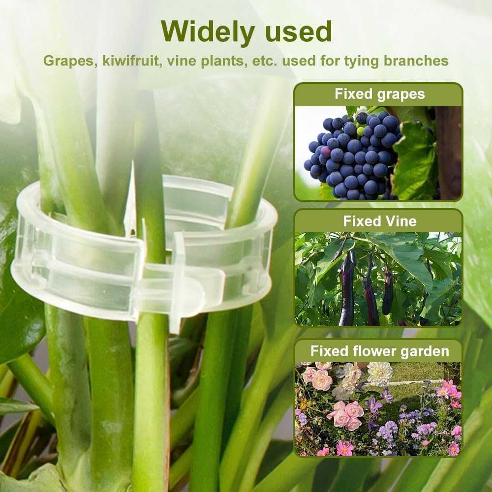 50Pcs Secured Plastic Plant Clip, 2026 Upgrade Plant Support Clips Reusable Garden Clips, Garden Clips for Climbing
