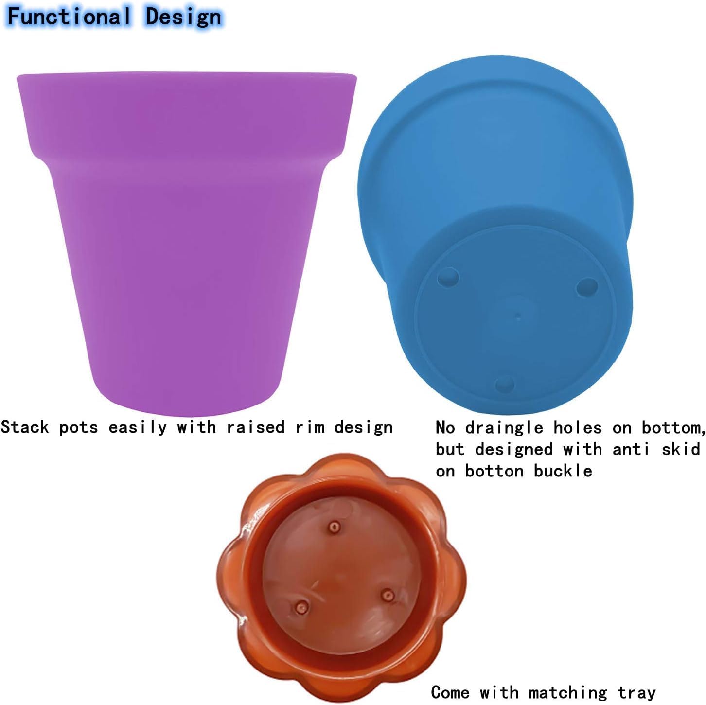 50 Packs Cupcake Plant Nursery Pots with Humidity Dome- Planting Containers Cups- Small Flower Pots for Indoor Outdoor