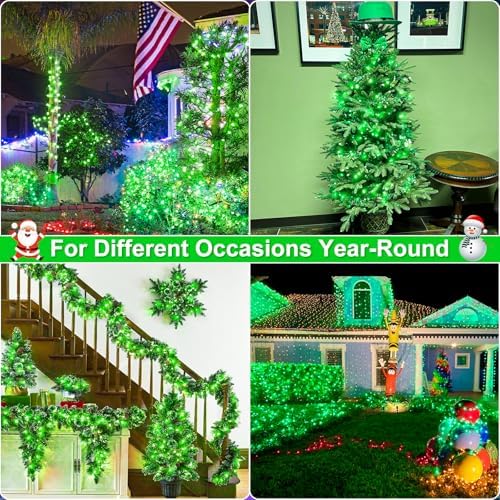 2 Pack Christmas Lights Outdoor, Total 200FT 600 LED Christmas Tree Lights