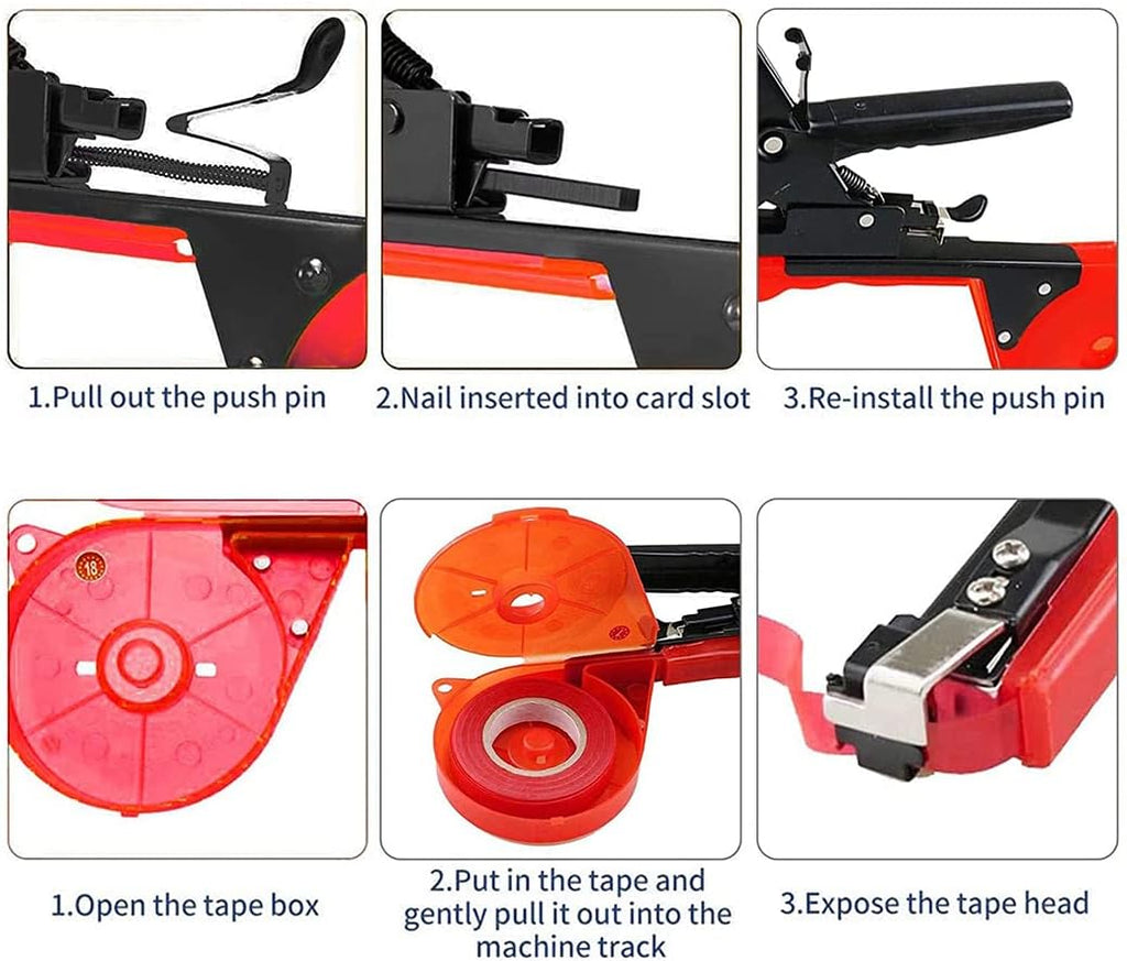 Plant Tying Machine,Plant Vine Tying Machine Tool with 10000pcs Staples 20 Rolls Tape Plant Tape Gun for