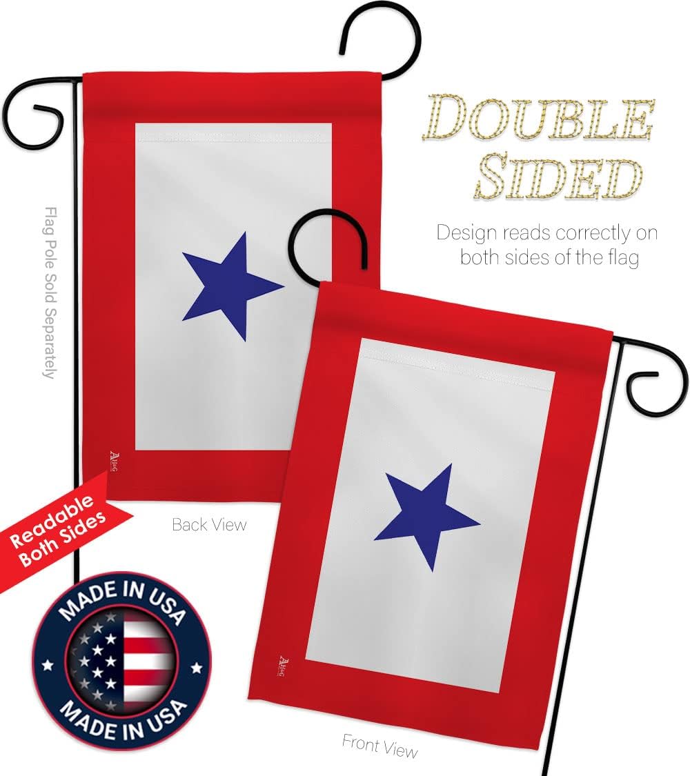 Blue Star Flag For Military Family Deployment With Pole Set Stand Outside House Bandera Door Yard Post Home Taprstry