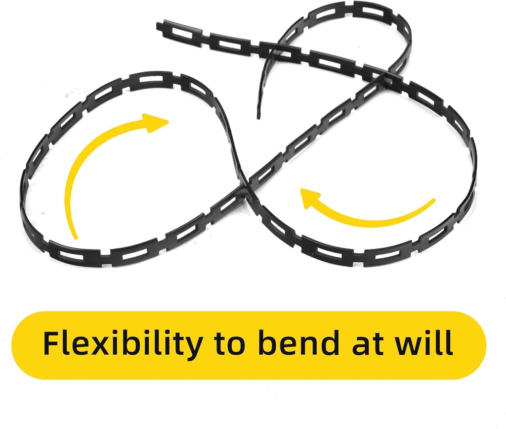 codree 2 Pcs 50Ft Plastic Chain Lock Tree Tie, 1/2 Inch Wide Adjustable Tree Support Straps for Staking, Flexible Cable