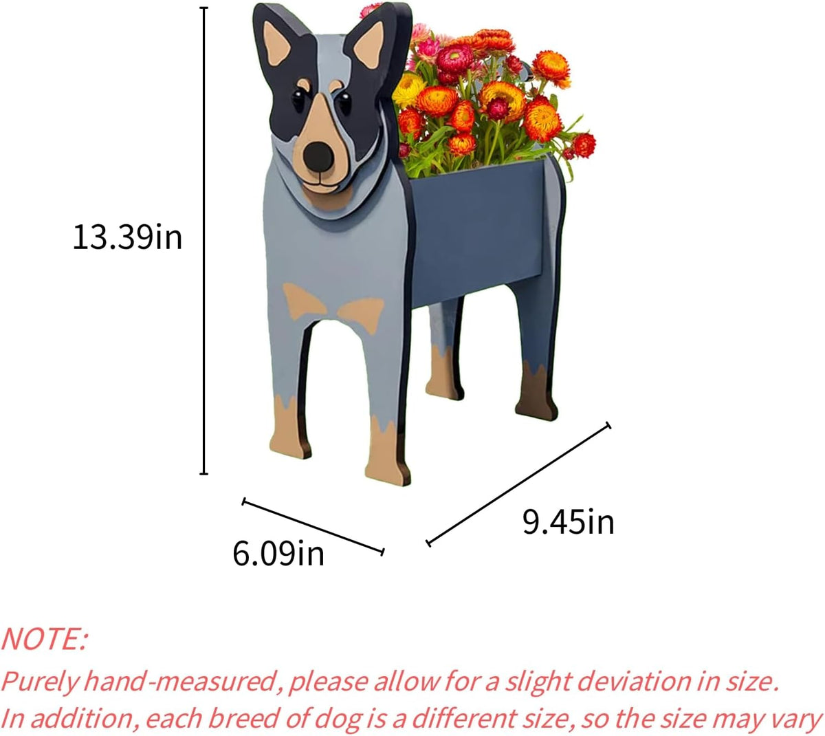 Australian Cattle Dog Planter Pots, Animal Shaped Flower Pot | Cute Plant Gift for Women and Pet Lovers, Indoor Outdoor