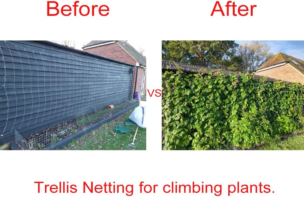 5x350ft Garden Trellis Netting - Heavy-Duty Polyester Outdoor Plant Support Netting for Climbing Plants, Vegetables and