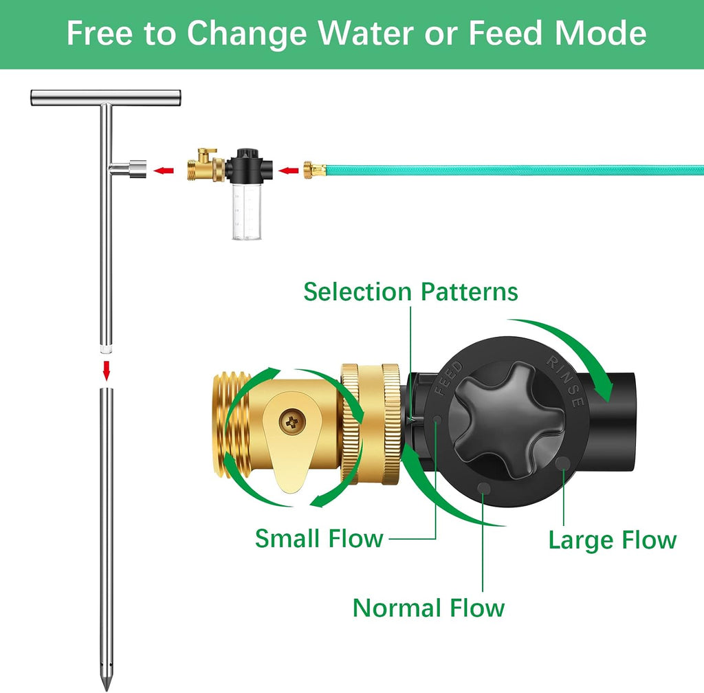 Root Feeder Deep Root Watering Tool with Fertilizer Dispenser Tree Watering Spike Watering Wand Irrigation System,for