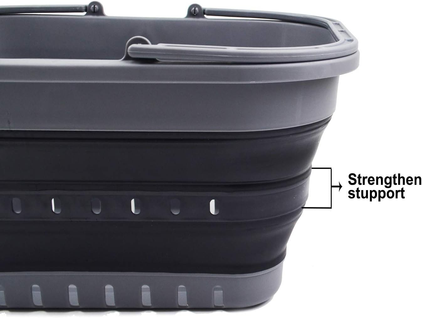 SAMMART 19L (5 Gallon) Collapsible Tub with Handle - Portable Outdoor Picnic Basket/Crater - Foldable Shopping Bag