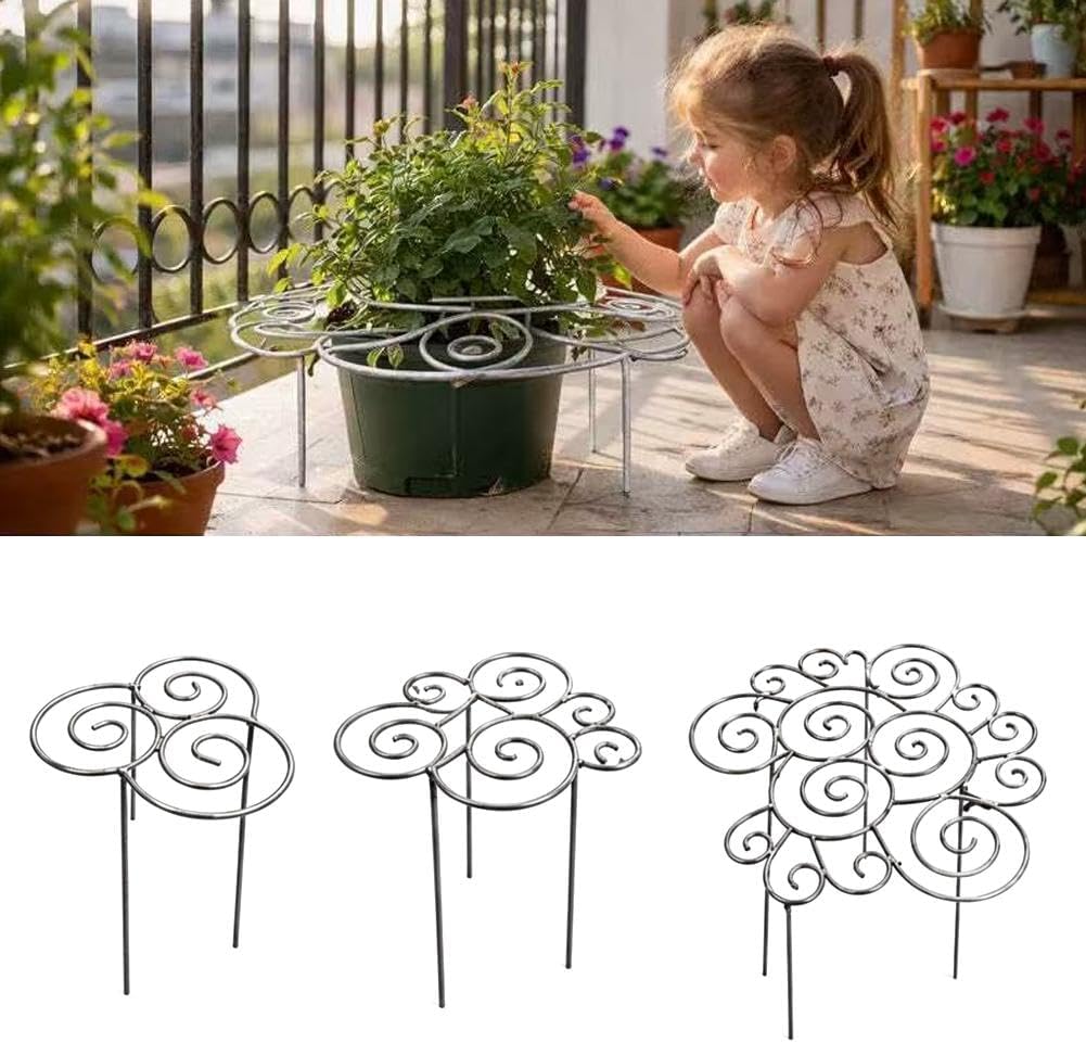 Metal Plant Support Ring, Garden Plants Support Stakes for Flowers Vegetables, Iron Plant Cage, Peony Cage Stand