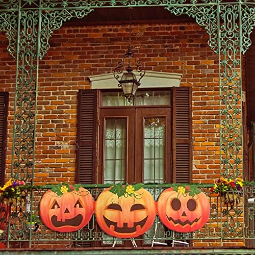 Halloween Bunting Banner Pumpkin Decorations - fall Bunting banner Pumpkins Decor Outdoor,Happy Bunting Banner Garland Balcony,Pumpkin Fence Flag,Halloween Decorations Outside Door Outdoor